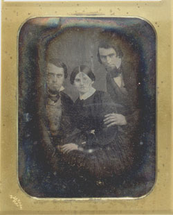 Triple portrait of John Buhler (Class of 1846), Mary Meaux Reynolds, and Walter Turnbull Scott (Class of 1845). Ca. 1847