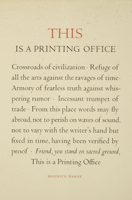 This Is a Printing Office, by Beatrice Warde