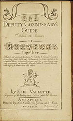 The Deputy Commissary's Guide Within the Province of Maryland, printed by Ann Catharine Green and son