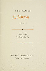 The Bauer Almanac, set in types designed by Elizabeth Friedlander
